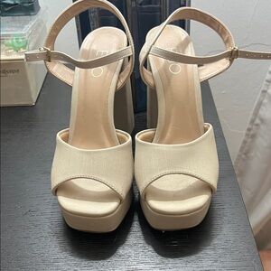 EGO Cream Platform Sandals